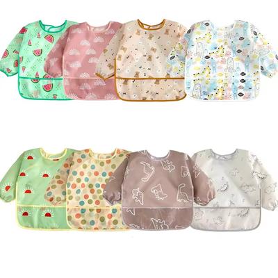 Long-sleeve Bibs for Baby Cute Colorful Cartoon Design Waterproof Apron for Children From 0 To 3 Years