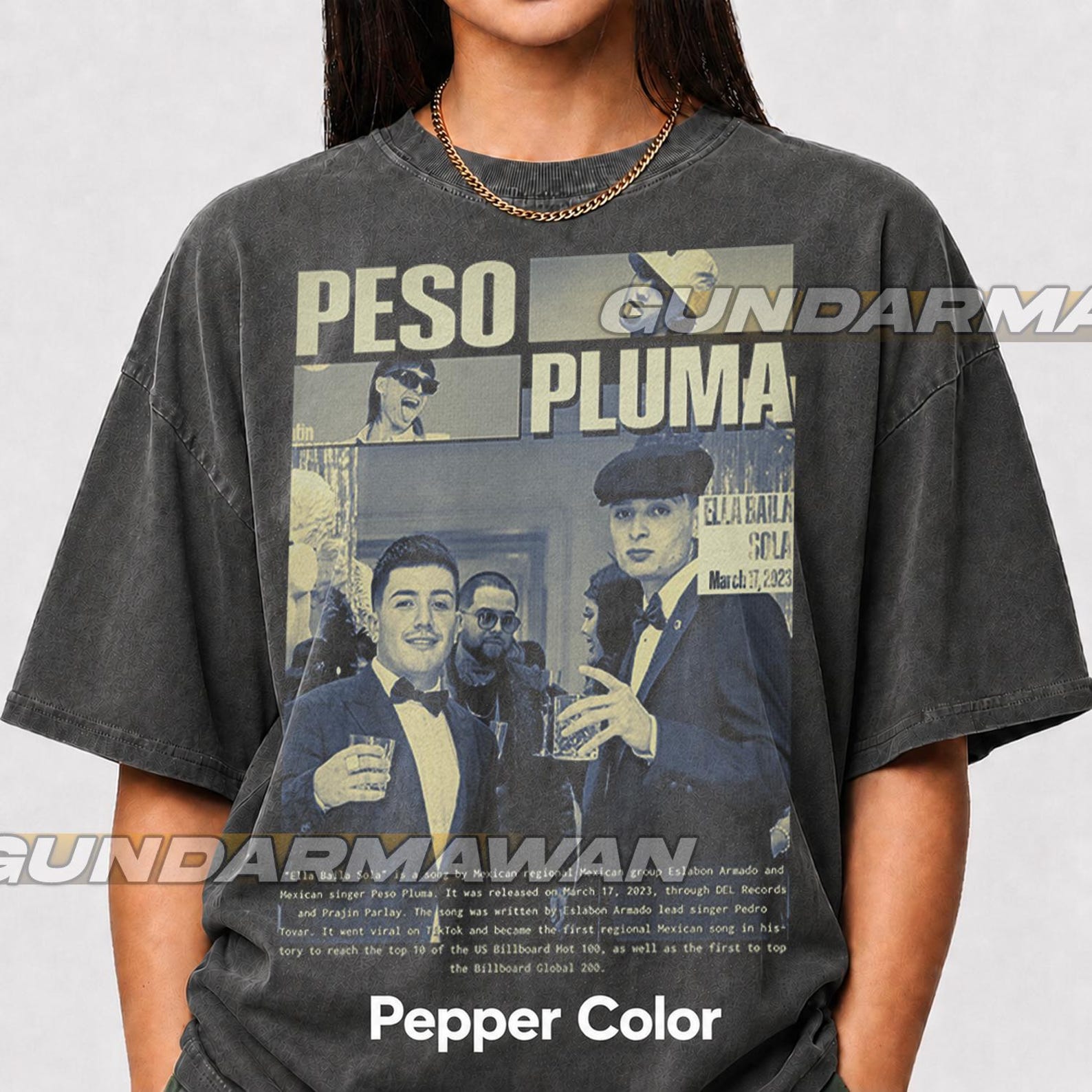 Peso Pluma Ella Baila Sola Unisex Shirt, Peso 90s Pluma Retro Shirt, Peso Pluma World Tour Shirt, Pop Music Fan Shirt, Double P Shirt FD L