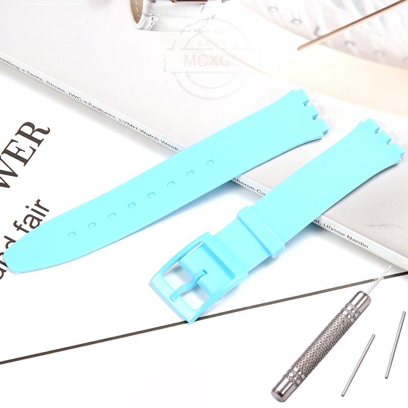 Silikonový řemínek pro Swatch SFS103 SFV107 SFN120 SFK397 SFK360 SFK361 Pásek na hodinky 16mm Dámský náramek Vodotěsné doplňky k hodinkám