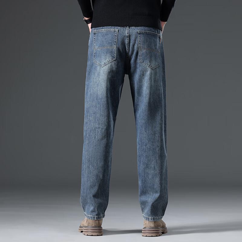 YILITENG Men's Thickened Business Casual Denim Jeans