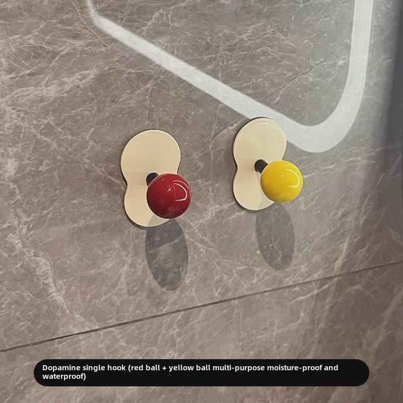 Punch-Free Adhesive Bathroom Towel Hook - Strong, Wall-Mounted, Creative Storage Solution