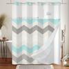 Hookless Double Layer Shower Curtain Geometric Pattern Printed Removable Lined Bathtub Waterproof Bathroom Curtains Decoration