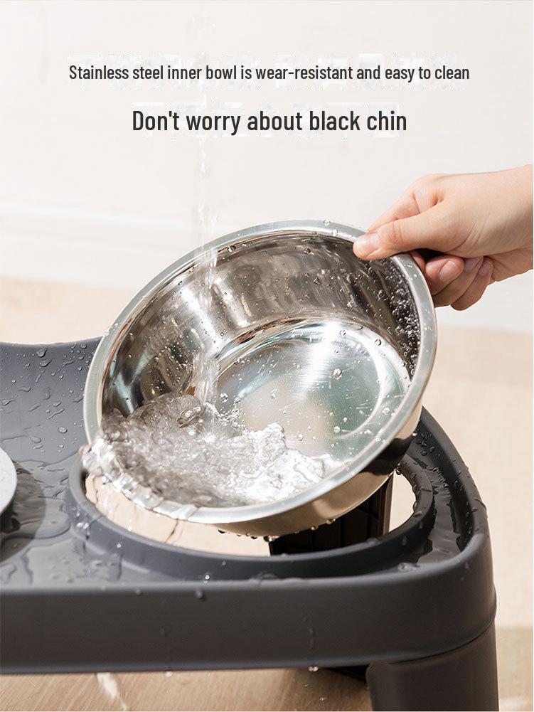 Skladacia vyvýšená dvojitá miska pre stredné a veľké psy - Klasická miska na vodu a jedlo pre zlatých retrieverov a domácich miláčikov