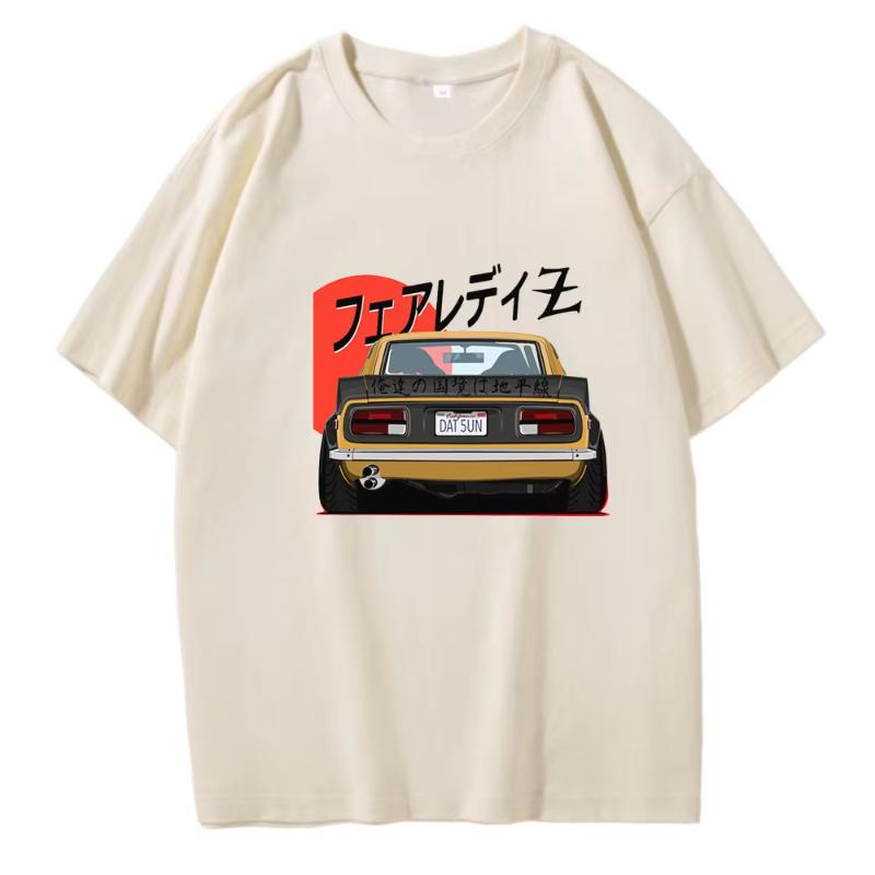 JDM T Shirts Art Print Japanese Style Retro Car 90s  Summer EU Size Tops Casual Harajuku Short Sleeve Loose