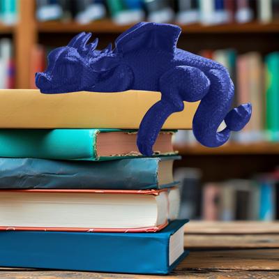 Decor Scaffale Drago Dormiente Figurina Drago Stampata in 3D Angolo per Libri Drago Dormiente