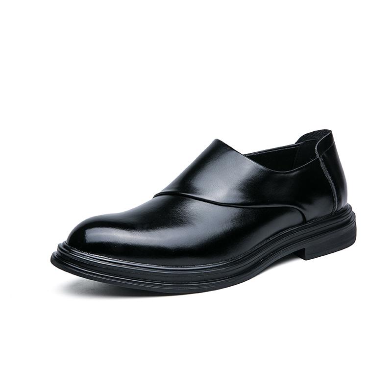 Fashion British Style Pointed Elegant Men's Dress Shoes Anti Slip Wear-resistant Men's Leather Casual Shoes Work Shoes Low Cut Versatile