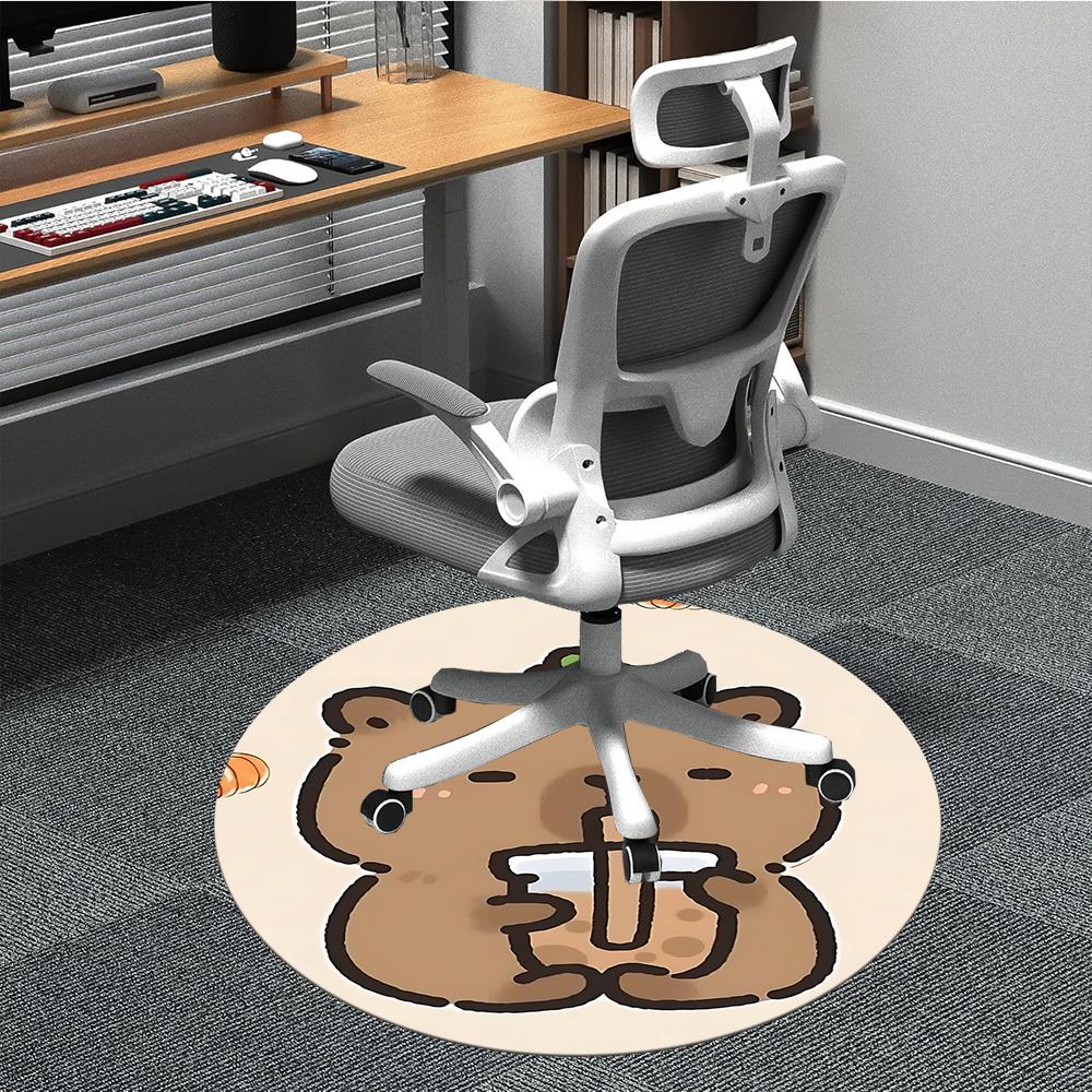 

1pc Cute Capybara Chair Carpet for Office, Soft Flannel Throw Mat, Perfect for Office,Holiday Party Decoration Choice yy251113038 80cm by 80cm