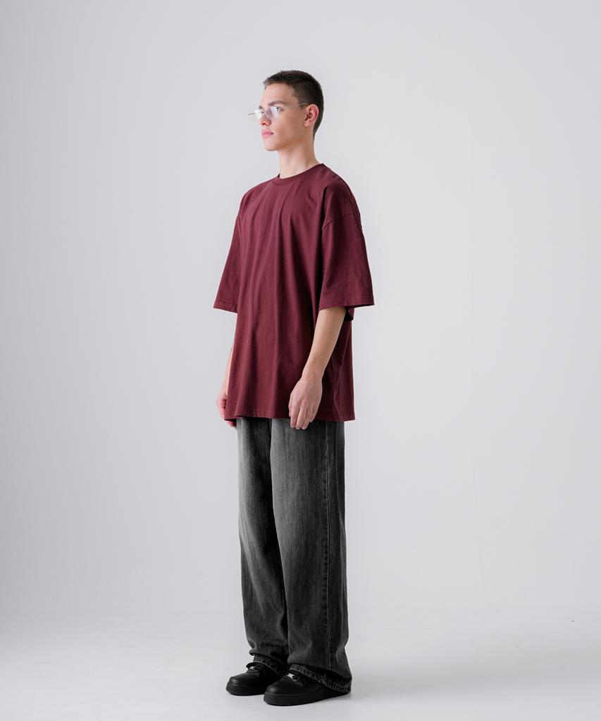 EZKATON Dreaming Short Sleeve T-Shirt Burgundy Kmst6777