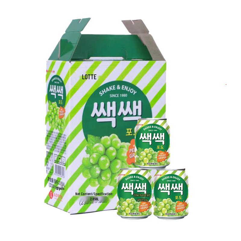 Lotte Grape Pulp Juice Drink (12-Pack)