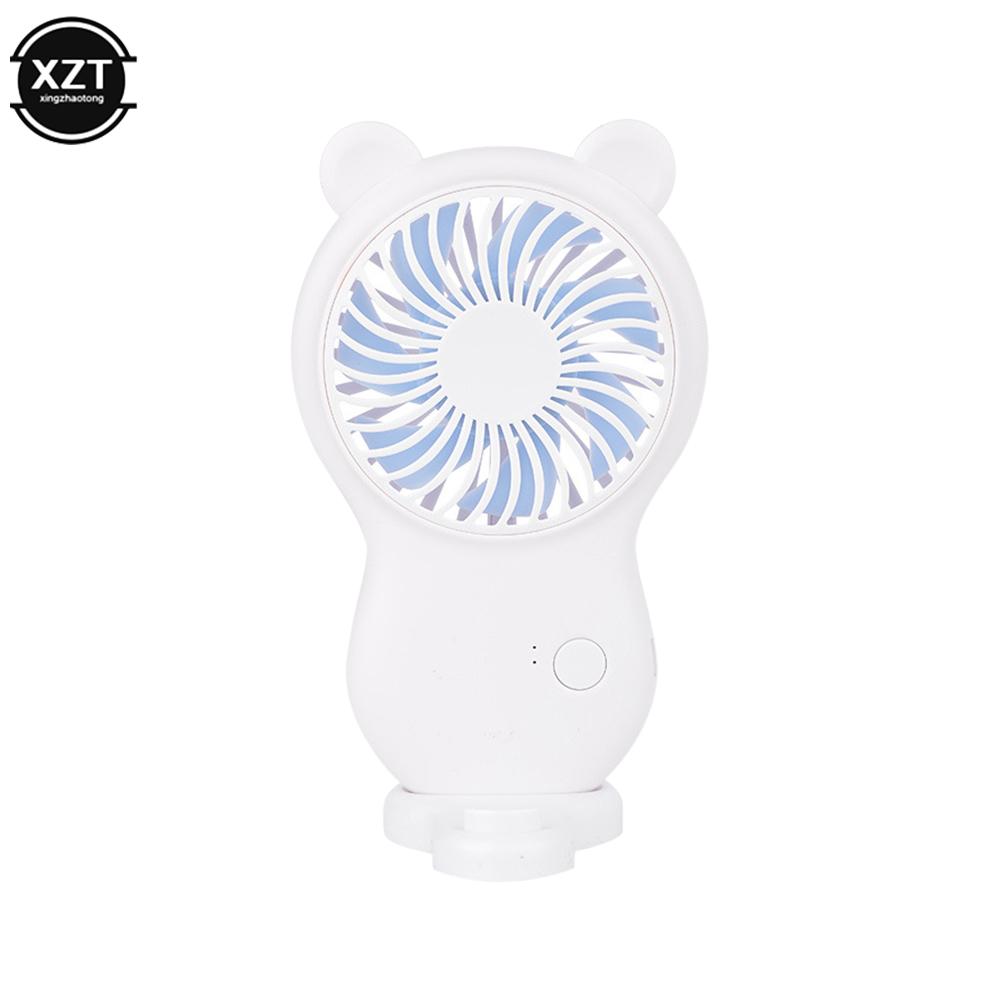 Cartoon Mini Handheld Fan USB Rechargeable Hand Held Small Pocket Fan Portable Desktop Air Cooler Outdoor Travel Cooling Fans