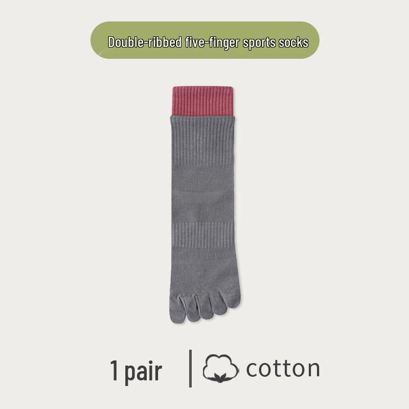 Women's Five-Toe Yoga & Sports Socks - Mid-Calf, Anti-Odor, For Spring & Autumn