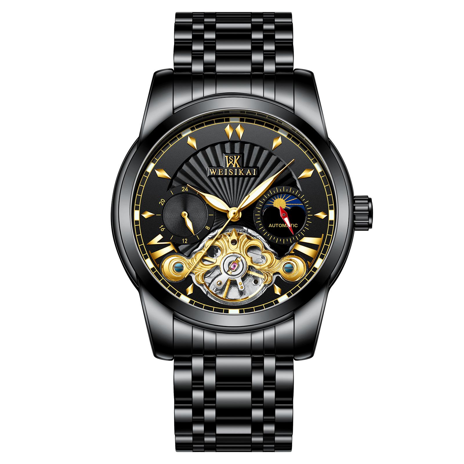 WEISIKAI 6006 Мужские часы Новые роскошные мужские часы топ-бренда с коробкой Водонепроницаемые светящиеся автоматические мужские механические часы
