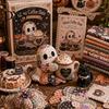Decorative Ghost Sewing Pattern Halloween Patchwork Kit, Cute Doll DIY Set with Pre-Cut Cozy Fall Art Project Fabrics, Autumn Holiday Craft