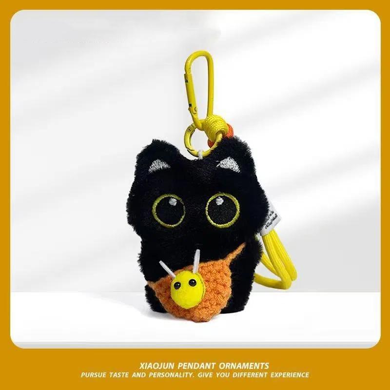 

1 Piece Cartoon Kitten Cute Car Key Ring Black Cat Plush Toy Keychain Backpack Decoration Hangings Bag Accessories
