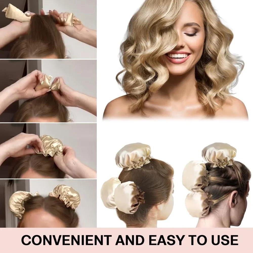 Heatless Curling Rod Headband Soft Hair Curlers No Heat Hair Rollers with Cap Silk Curls Lazy Sleeping Curler Hair Styling Tools
