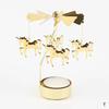 Carousel Candle Holder Gold Metal Candlesticks Room Decor Cake Rotating Candle Stand Home Decoration For Valentine's Christmas