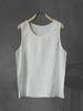 2024 Ärmelloses, lockeres Leinen-T-Shirt für Herren: Jugendliche, trendige, einfarbige, leichte Sommerweste.
