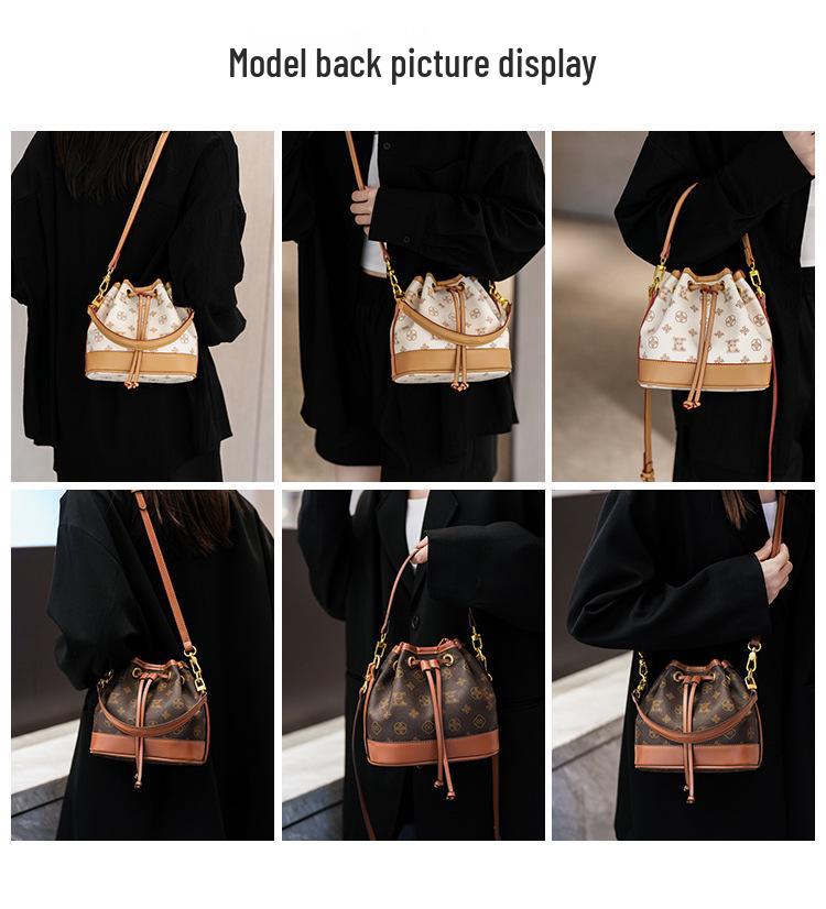 Moda Damska 2025 Mała Torebka Wiaderko ze Sznurkiem - Wszechstronna Torba na Jedno Ramię i Crossbody