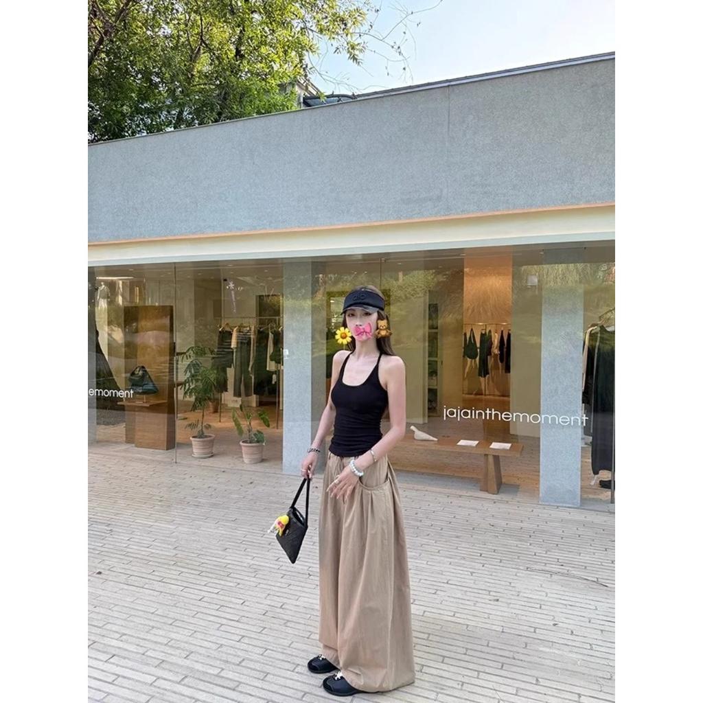 VIONA Loose Wide Leg Casual Pants Women's Fashionable Version Knife Edge Pants High Waist Nine Point Street Style Workwear Trend
