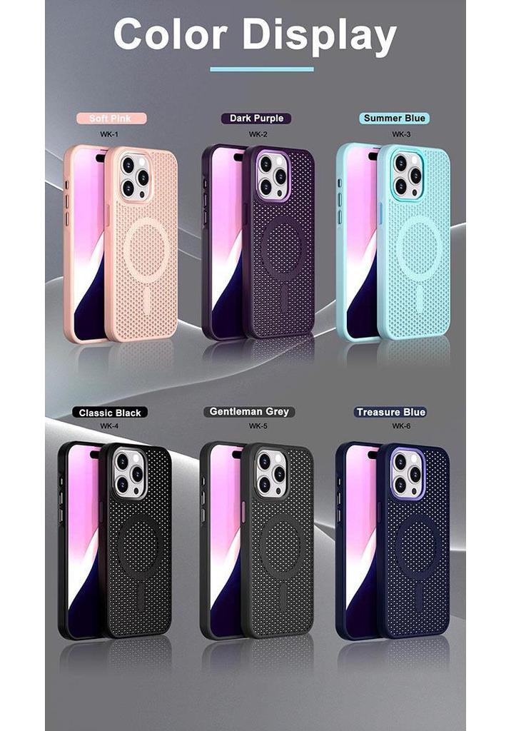 Honeycomb Heat Dissipation Magnetic Case for iPhone 15 Pro Max - Drop-Proof and Skin-Feel Protective