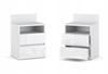 Nightstand White Gloss Nightstand 40cm 2S Shelf Loft Bedroom Furniture
