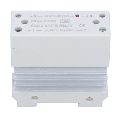 Solid State Relay DC To DC Input 3‑32V Output 5‑220V 10A Rail Single Phase SSR with Heat Sink