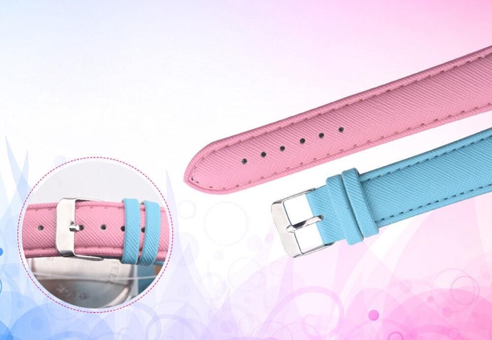 Elegant Women Rainbow Design Analog Quartz Sport Wrist Watch With Artificial Leather Band