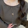 Stainless Steel Tiger's Eye Geometric Pendant Necklace Casual Commuter Versatile Sweater Chain Light Luxury Items