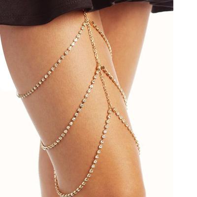 Mode, personalisierte Nachtclub-Körperkette, schlicht und sexy, heiß verkaufte Strasssteine voller Diamanten, mehrlagig, Beinkette