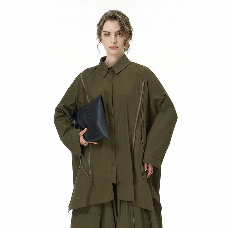 Womens Oversized Long Sleeve Cotton Shirt
