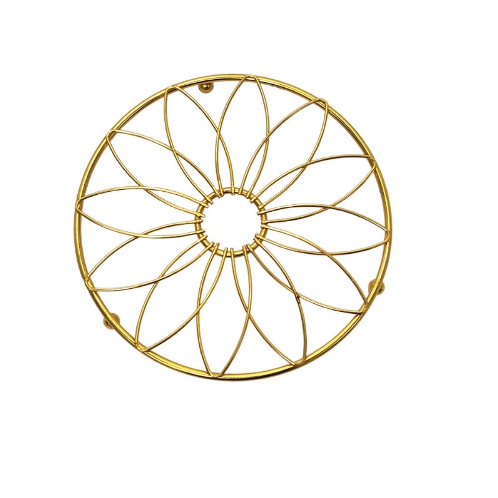 

Round/Square Metal Pot Mat Rust-proof Hot Pot Holders High quality Gold Trivets Pot Steaming Style 3