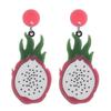 Fruit Earrings Strawberry Pitaya Fruit Earrings Sparkling Acrylic Earrings Decorative Gift Earring  Party Jewelry Gif