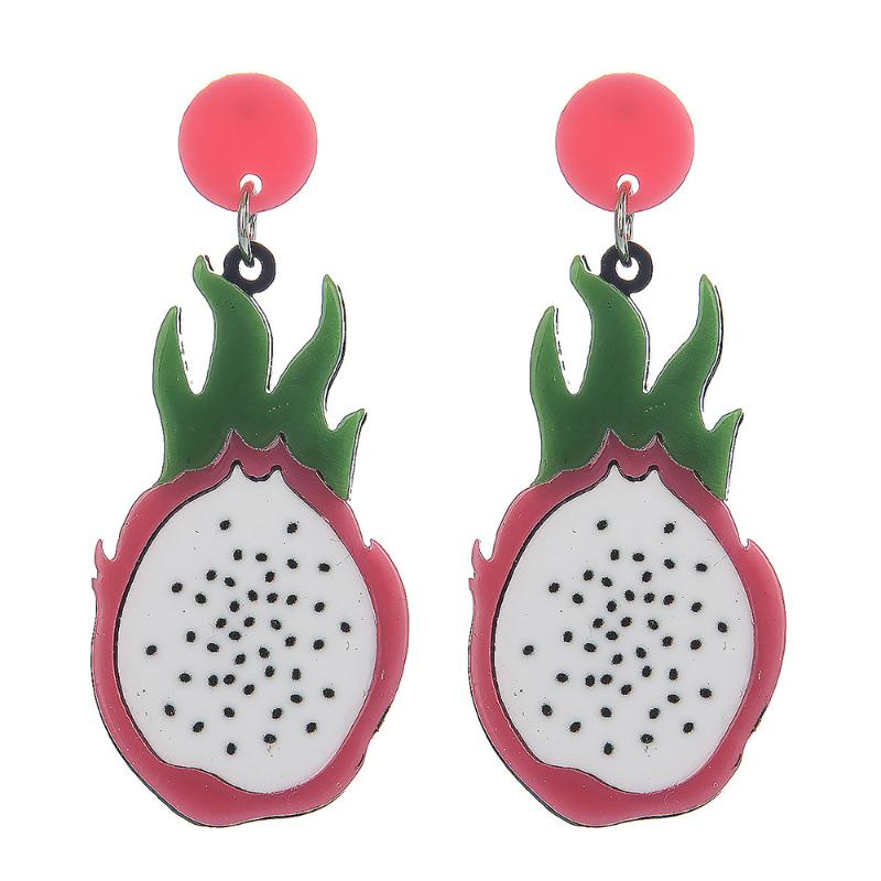 Fruit Earrings Strawberry Pitaya Fruit Earrings Sparkling Acrylic Earrings Decorative Gift Earring Party Jewelry Gif