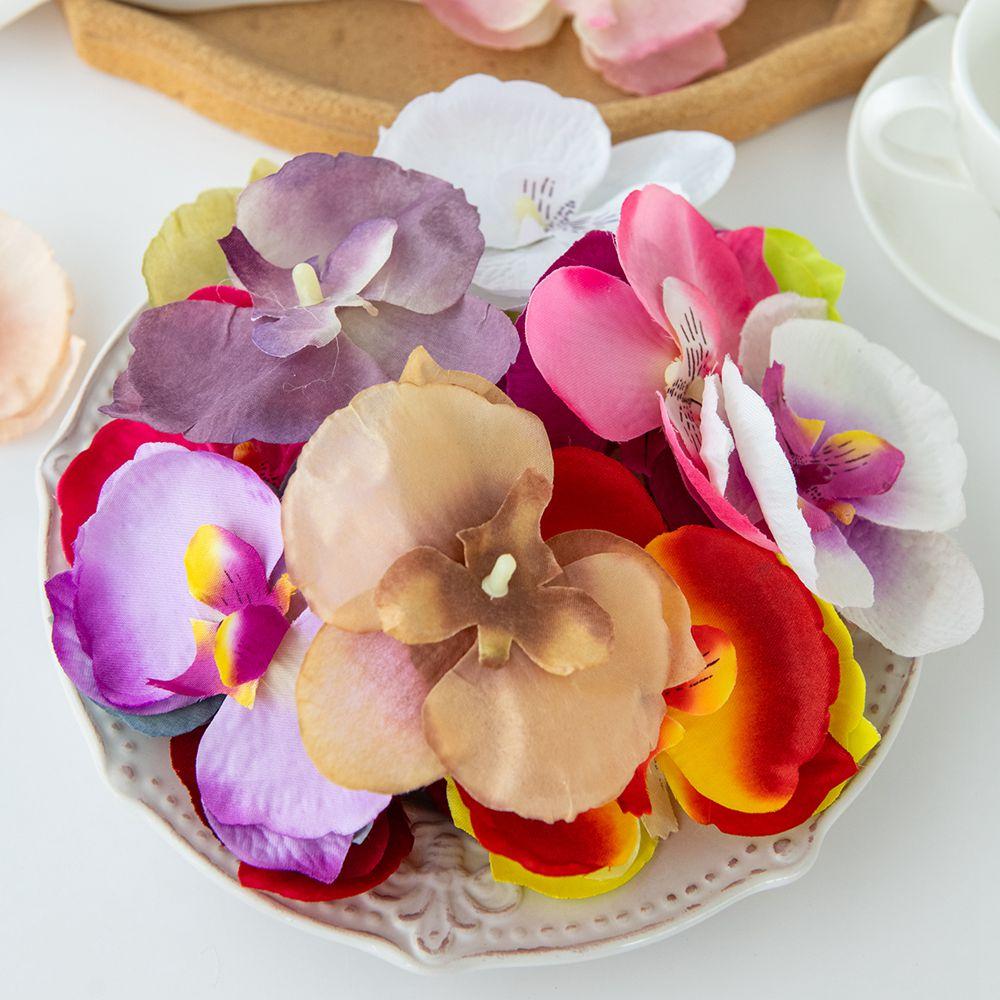 5/10pcs Silk Artificial Simulation Flower Moth Orchid Home Vase Outdoor Garden Wedding Decor DIY Gift Christmas Wreath Festival
