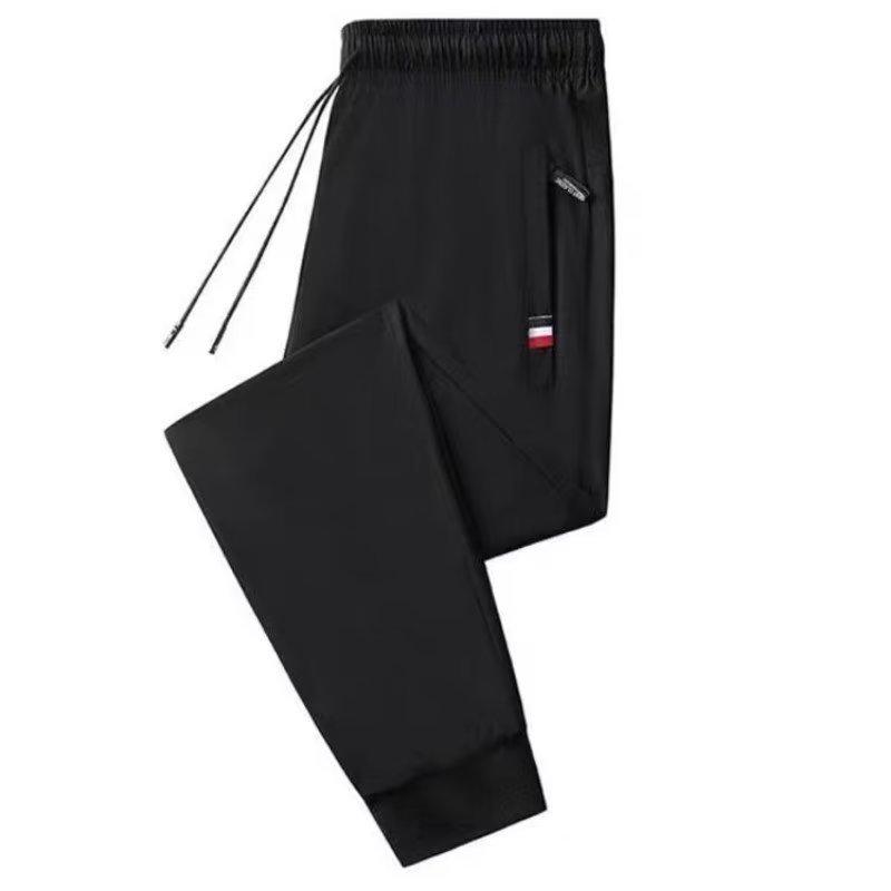 

Winter velvet pants men s casual pants large size thickened yellow zipper men s sports pants 5XL [87.5kg-100kg]