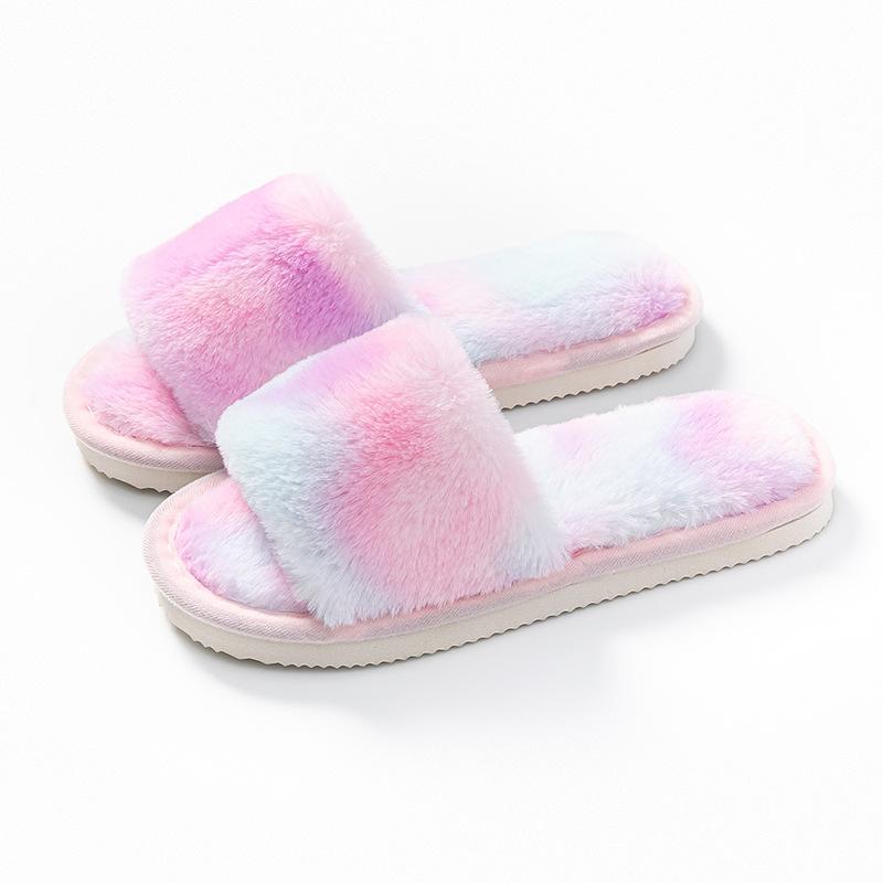 

Новые сказочные шерстяные туфли для женской верхней одежды, ленивые хлопковые тапочки на одной линии 42/43 светло-фиолетовый