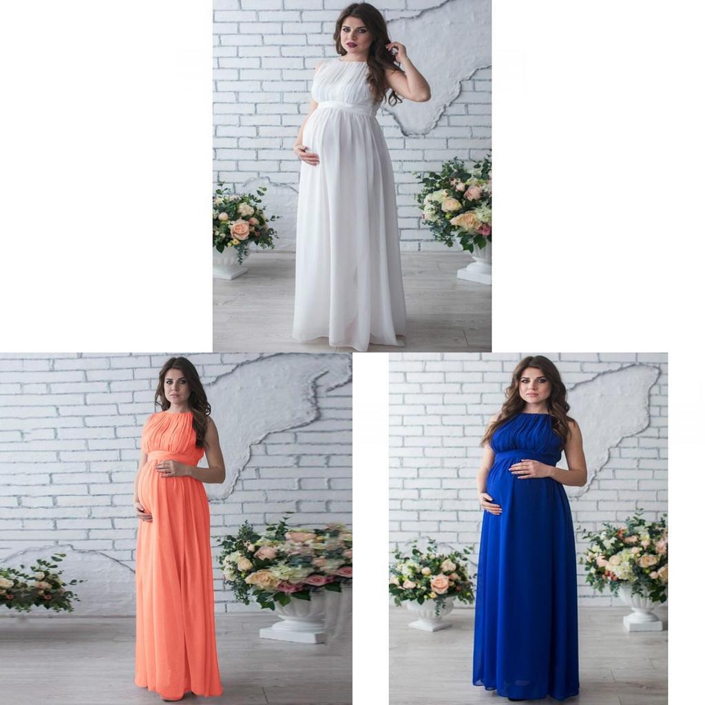 Polyester Maternity Dress With Spliced Design For Summer Casual Wear