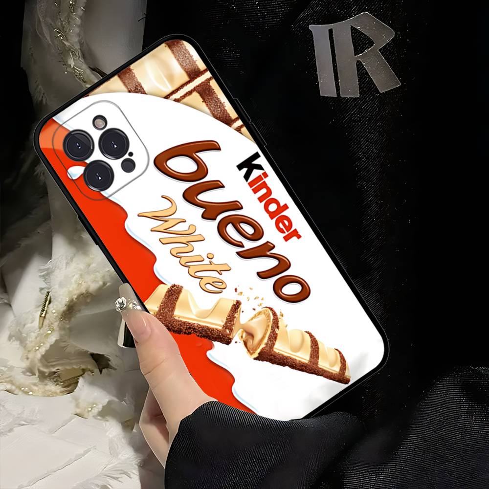 Cute Kinder Surprise Eggs Logo Phone Case For Iphone 17 16 15 14 13 12 11 Pro Max Plus Black Shell Cover Case