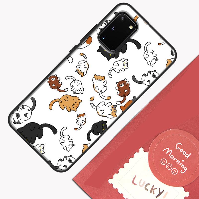 Cute Cartoon Cats Collage Phone Case For Samsung Galaxy S24 S26 Ultra S20 S21 S22 S23 S25 Plus S10 S25 FE Cover Shell