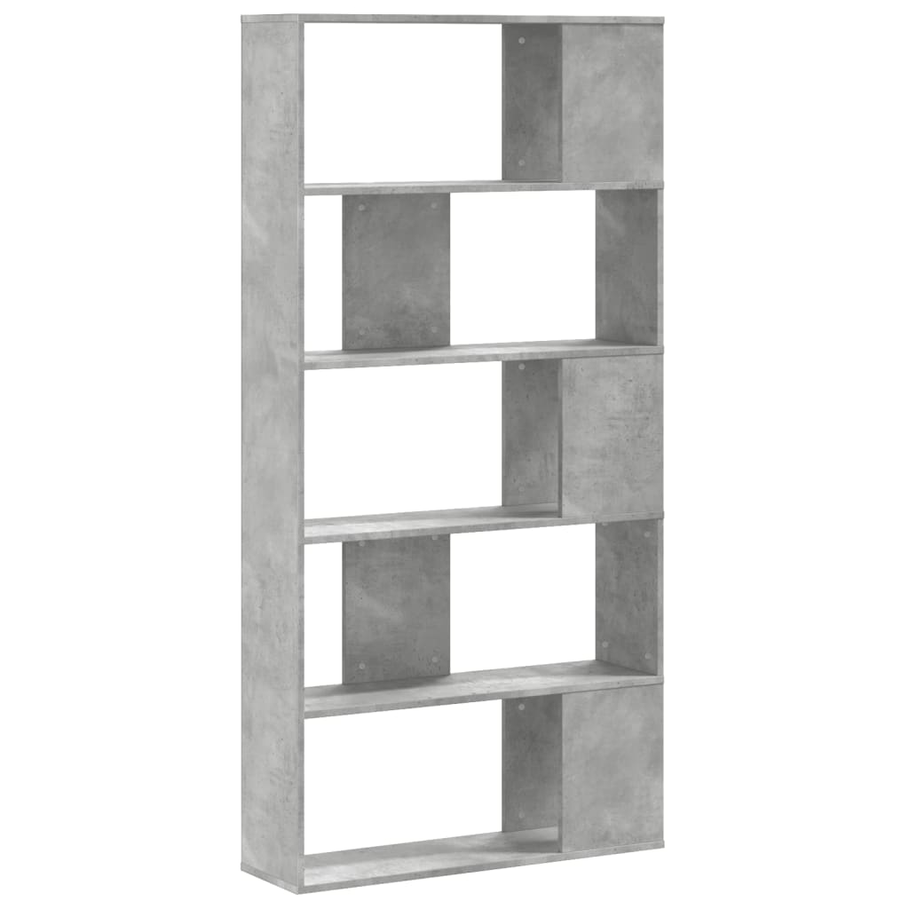 Bookshelf 5 Shelves Concrete Grey 80.5 x 23.5 x 162.5 cm Engineered Wood