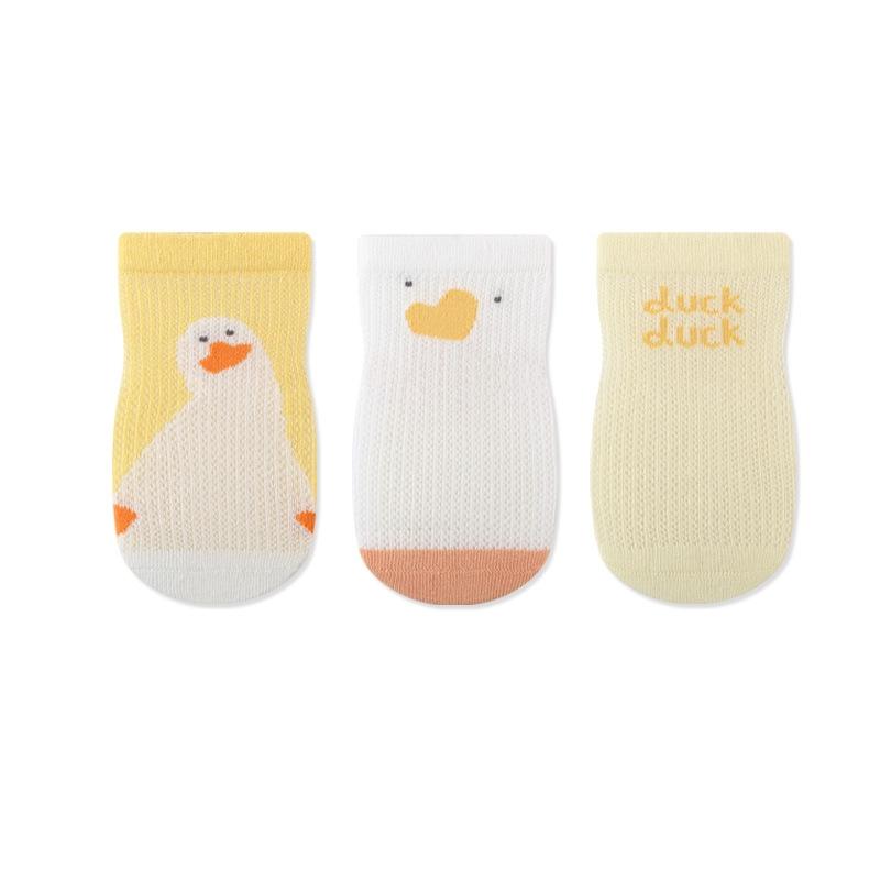 

3 пары/набор детских носков для младенцев, детские носки для мальчиков и девочек, мультяшные хлопковые сетчатые носки для новорожденных, малышей, первых шагов, аксессуар для детской одежды S жёлтый