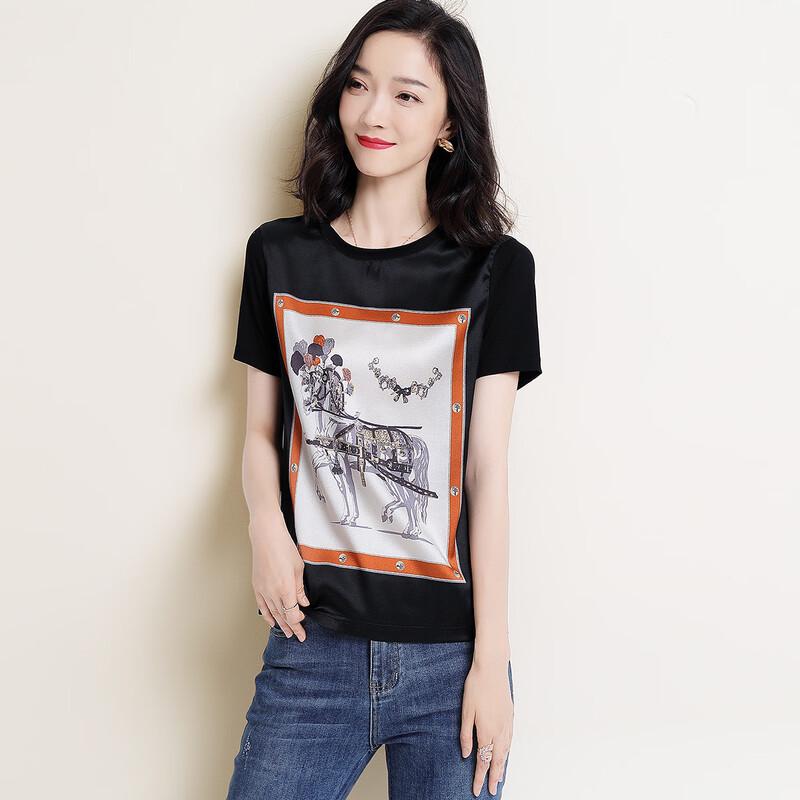 Women s Silk Blend Short Sleeve T-Shirt M
