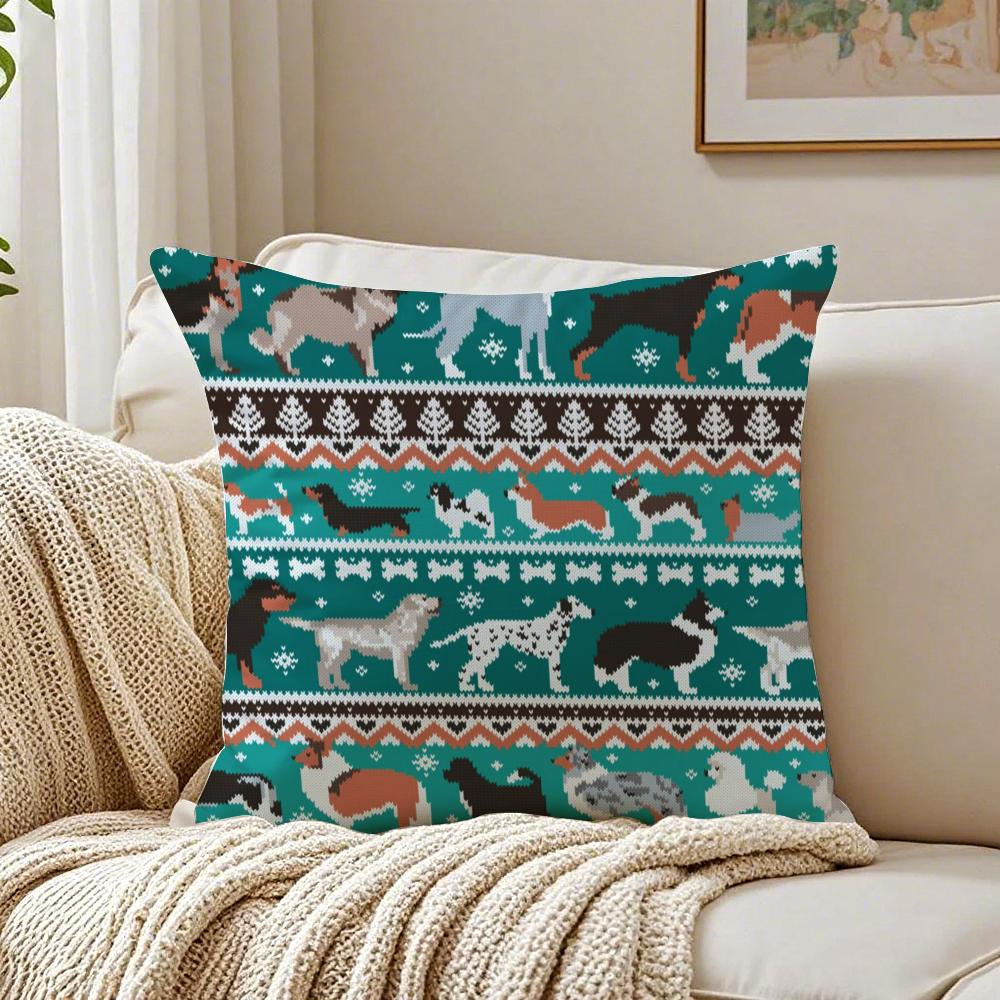 Klassische Strick-Britisches Muster FFair Isle Kissenbezug Kissenhülle Staubmilbenfrei Wohnzimmer Sofa Dekor Kissen Raum