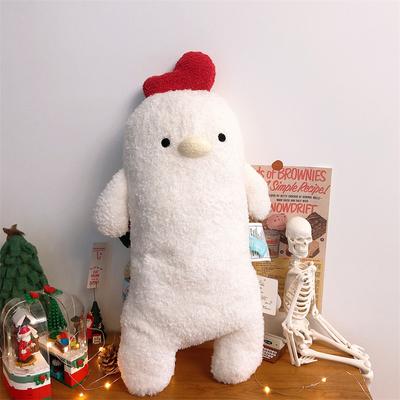42cm Chick Pillow Plush Toys Funny Chicken Sofa Cushion Stuffed Animal Plushies Appease Doll Birthday Gifts for Kids Girl White