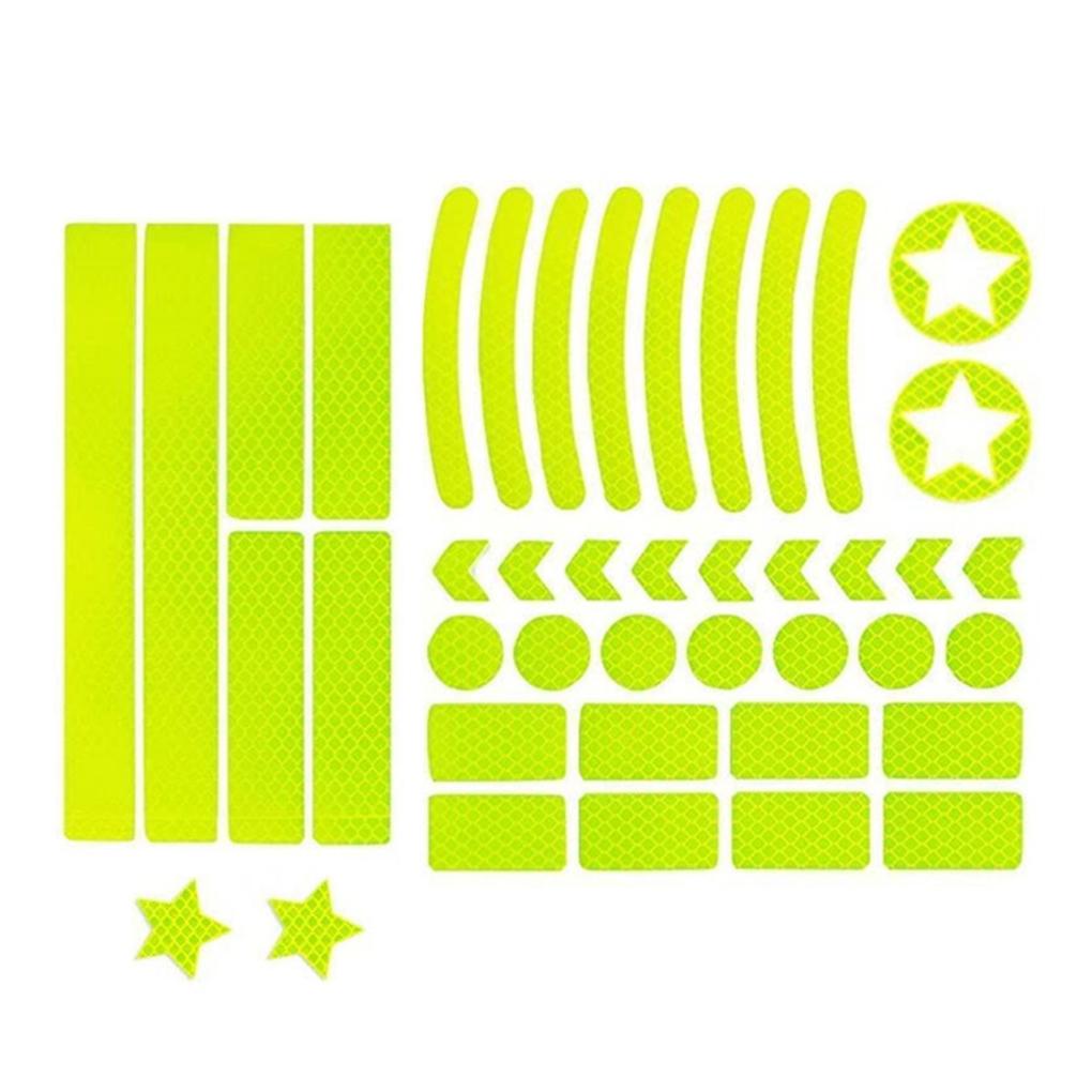 

42 Pieces/Set Car Bicycles Reflective Rim Sticker Self-adhesive Motorbike Decoration Stickers Luminous Safety Tape