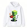 Kids Boys Girls Hoodie Funny Pixel Creeper Print Pullover Hooded Sweatshirt Casual Long Sleeve Game Pattern Tops for Children