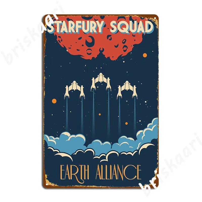 Babylon 5 Vintage Space Poster Starfury Metal Sign Retro Plates Home Club Party Babylon 5 Journev Space Tin Sign Posters