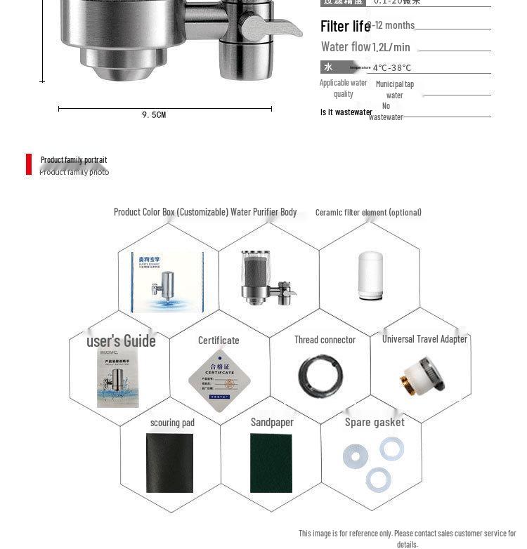 ClearView Stainless Steel Faucet Water Purifier with Ultrafiltration and Ceramic Descaler