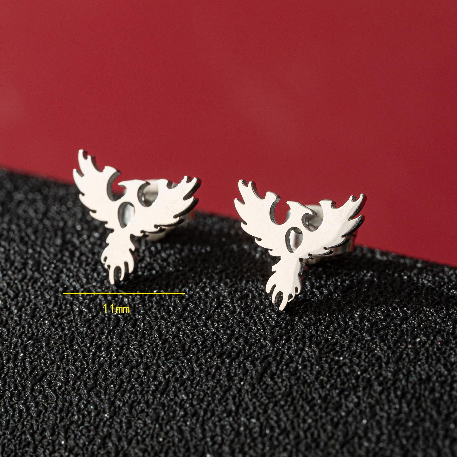 

Lucky Phoenix Bird Animal Tiny Stud Earrings For Women Copper Color Stainless Steel Tragus Piercing Earring Accessories Mujer