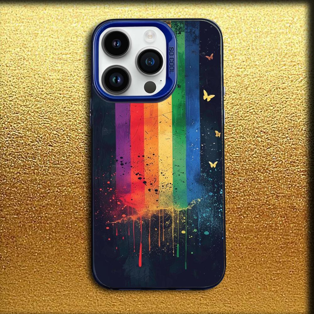

Gay Lesbian LGBT Rainbow Phone Case For iPhone 16,15,14,13,12,11,Mini,Pro,MAX Blue Matte Silicone Cover iPhone16pro
